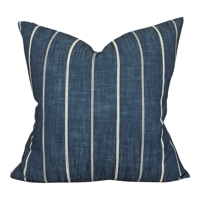 Designer 'Fritz Washed' in Indigo Pillow Cover //Indigo Blue Throw Pillows // Modern Farmhouse Pillows