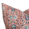 READY TO SHIP 12x18 Carolina Irving 'Cordoba' Designer Pillows in Cinnamon/Indigo // Orange Navy Boho Throw Pillow Cover // High End Pillows