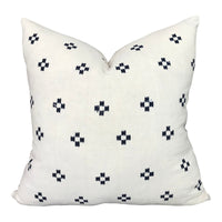 READY TO SHIP 20X20 Chiangmai Native Cotton Pillow Cover // Indigo Cotton Batik Pillow // Modern Farmhouse Pillows // Boho Tribal Pillow