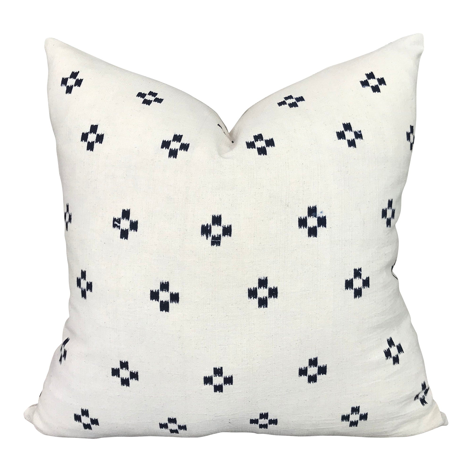 READY TO SHIP 20X20 Chiangmai Native Cotton Pillow Cover // Indigo Cotton Batik Pillow // Modern Farmhouse Pillows // Boho Tribal Pillow