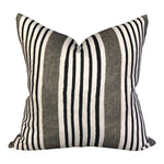 READY TO SHIP 22x22 Designer Clay McLaurin Andes Stripe Pillow Cover in Espresso// Modern Farmhouse Pillow Cover // Black Charcoal Pillow