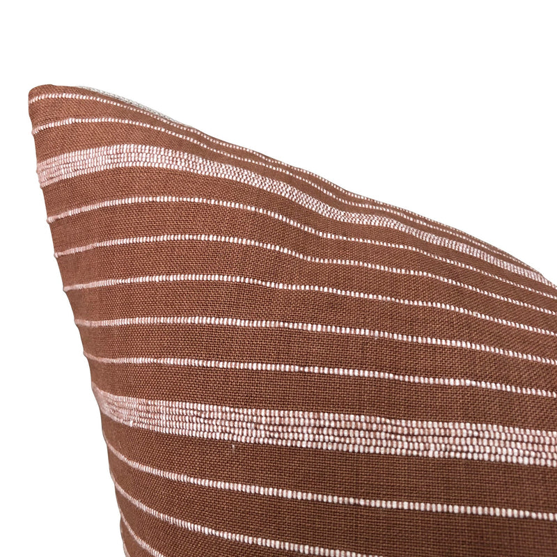 READY TO SHIP 24x24 Kufri Cusco Stripe Designer Pillow in Terracotta // Rust Pillows // Modern Boho Throw PIllows // Decorative PIllows