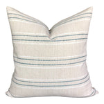 READY TO SHIP 16X26 Designer Fowler in Moonstone Stripe Linen Pillow Cover // Mineral Striped Linen Pillows // Modern Farmhouse Pillows