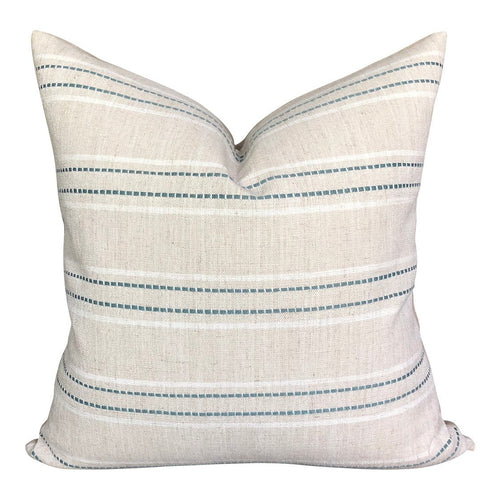 READY TO SHIP 20X20 Designer Fowler in Moonstone Stripe Linen Pillow Cover // Mineral Striped Linen Pillows // Modern Farmhouse Pillows