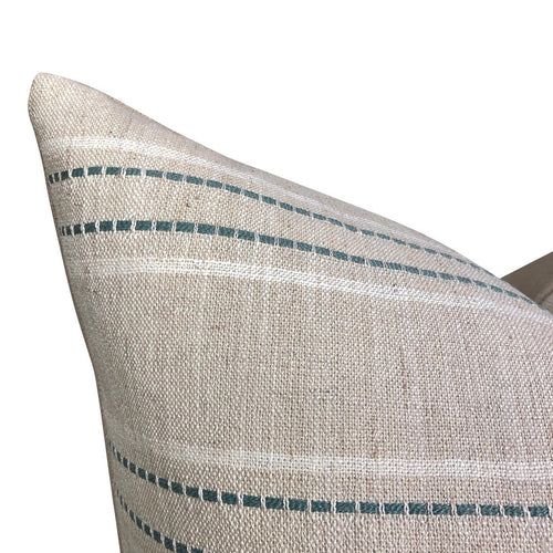 READY TO SHIP 20X20 Designer Fowler in Moonstone Stripe Linen Pillow Cover // Mineral Striped Linen Pillows // Modern Farmhouse Pillows