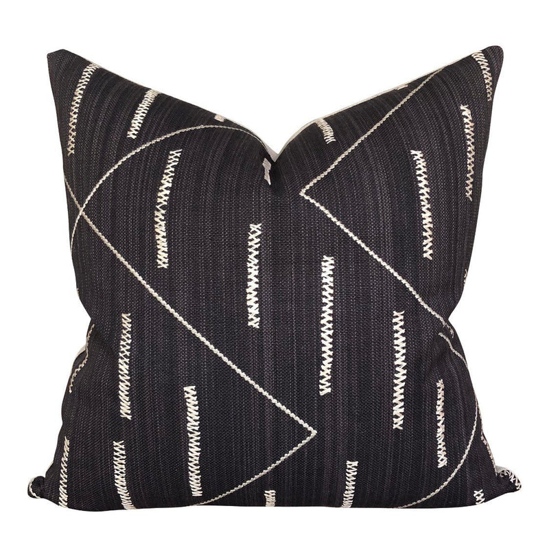 Kettlewell Collection Nala in Charcoal Designer Pillows // Gray Black Pillow // Boho Tribal PIllow // High end pillow