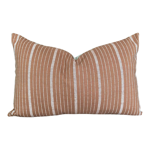 Kufri Cusco Stripe Designer LUMBAR Pillow Cover in Terracotta // Striped Pillows // Modern Boho Throw PIllows // Decorative PIllows