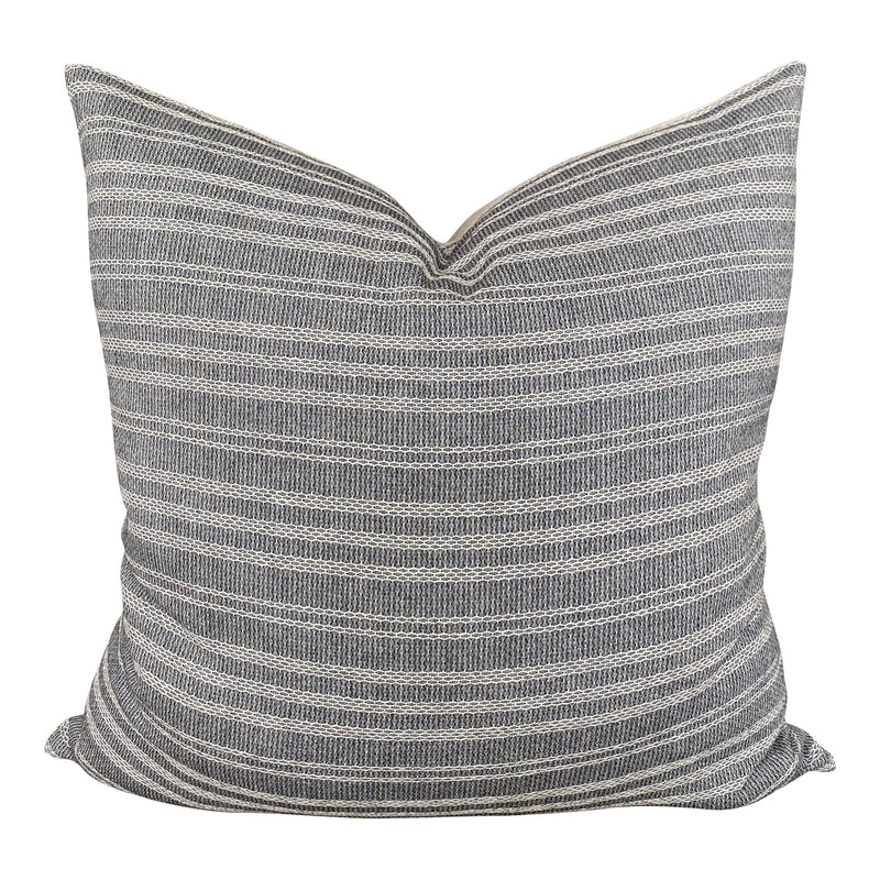 Chiangmai Native Cotton Gray and White Woven Stripe Pillow Cover