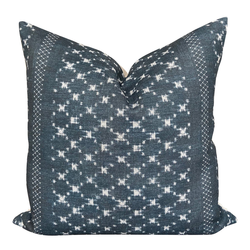 READY TO SHIP 22X22 Double Sided Designer Clay McLaurin Nagoya Pillow Cover in Indigo // Blue Throw Pillow // High End Pillows