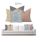 Linen + Cloth Curated Collection "Willow" // Bogo Midnight, Faso Alder, Tristan Roux and Turandot Aurora pillows  //  Designer Pillow Combos