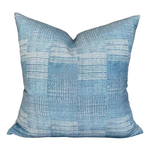Designer Jennifer Shorto Simoun in Blue Pillow Cover // Modern Farmhouse Decor Pillow // Mudcloth Blue Washed Linen Decorative Pillow