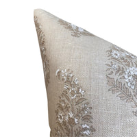 READY TO SHIP 14x36 Double Sided Designer Katie Leede Mughal Gardens Pillow in Dove // Decorative Throw Pillows // Floral Neutral White Tan