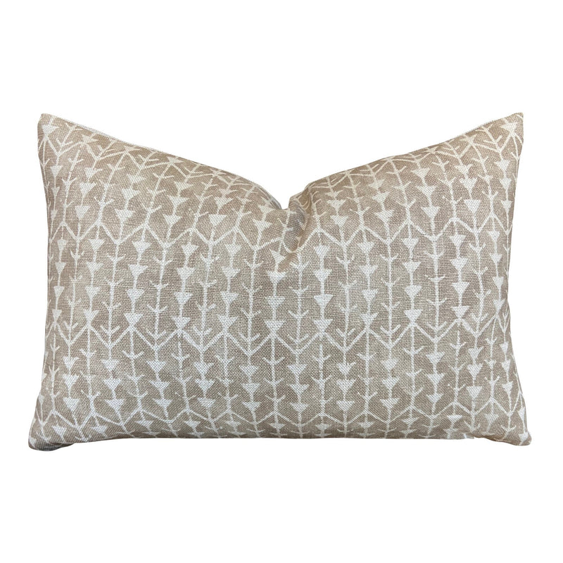 READY TO SHIP 14X22 Designer Pillows Carolina Irving 'Amazon' Lumbar Pillow in String // Tan Neutral Pillow Cover // Boutique Pillow Cover