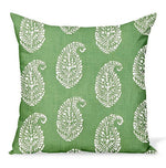 Peter Dunham OUTDOOR Pillow Cover // Kashmir Paisley in Green  // Designer Outdoor Pillow// Green Outdoor Pillow // Sunbrella Outdoor Pillow