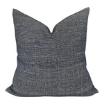 READY TO SHIP 22x22 Kufri Rustic Solid Designer Pillow Cover in Gunpowder// Black Charcoal Gray Pillow Cover