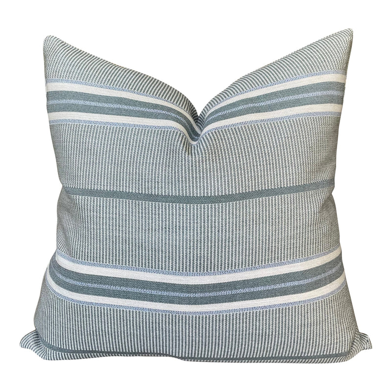 Clay McLaurin OUTDOOR Pillow Cover // Mayan in Jade // Designer Outdoor Pillow// Blue Green Pillows // Sunbrella Outdoor