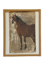 Vintage Framed Canvas Art  // Framed Vintage Print // Vintage Painting // Vintage Horse Art// Farmhouse print //#A-125