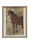 Vintage Framed Canvas Art  // Framed Vintage Print // Vintage Painting // Vintage Horse Art// Farmhouse print //#A-125