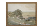 Vintage Framed Canvas Art  // Framed Vintage Print // Vintage Painting // Muted Watercolor Landscape // Farmhouse print //#LAN-132