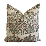 READY TO SHIP 18X28 Designer Fleur in Saffron Olive Pillow Cover // Floral Green Pillow // Botanical Pillow // Decorative Throw Pillows