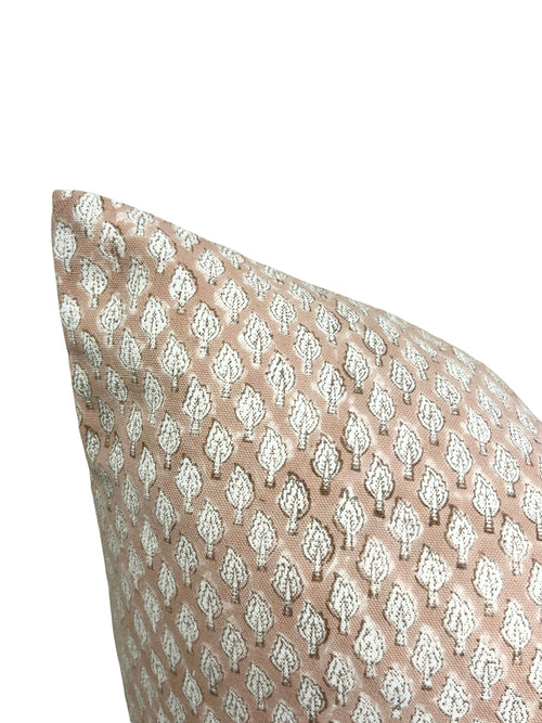 READY TO SHIP 22X22 Designer Samira Pillow Cover in Tan Umber Mustard // Peach Blush Floral Pillow Cover // Boutique Pillow Covers
