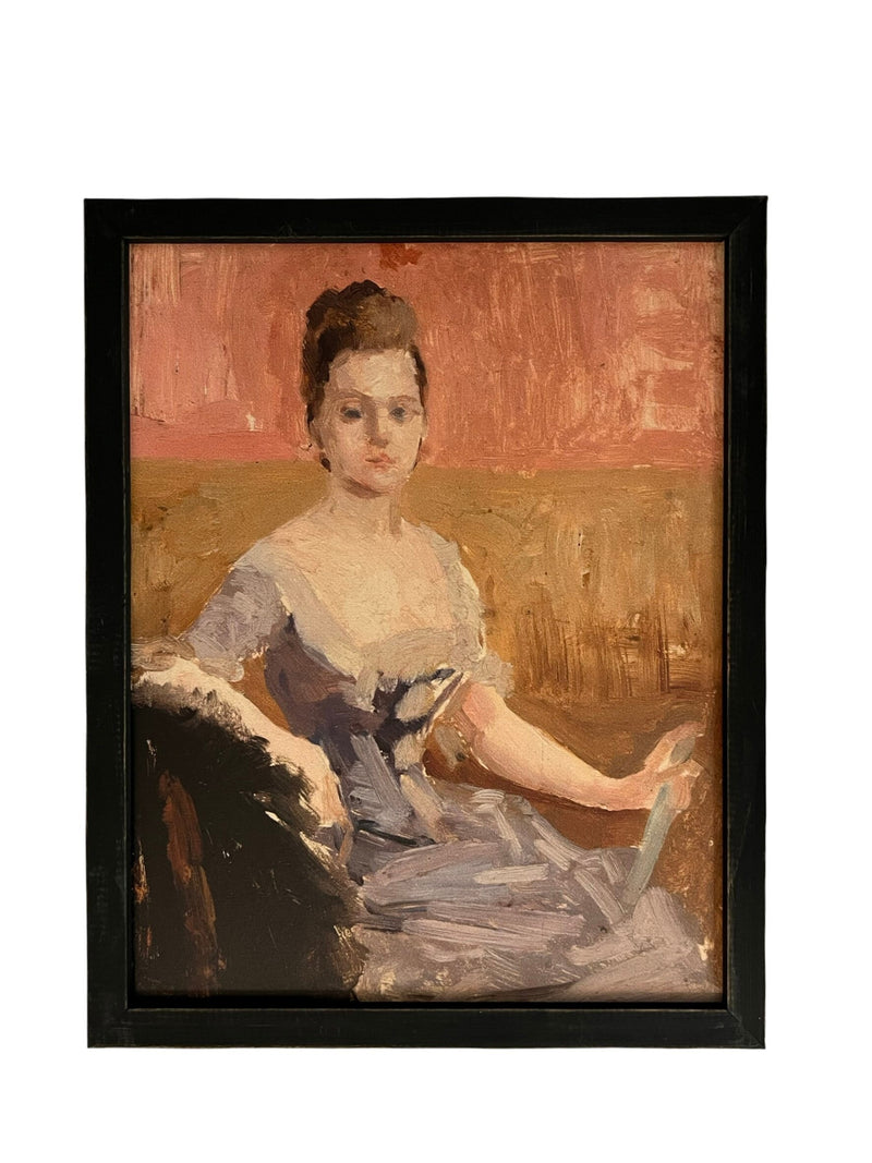 Vintage Framed Canvas Art  // Framed Vintage Print // Vintage Painting // Portrait of a Woman // European Art  //#P-505