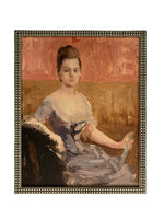 Vintage Framed Canvas Art  // Framed Vintage Print // Vintage Painting // Portrait of a Woman // European Art  //#P-505