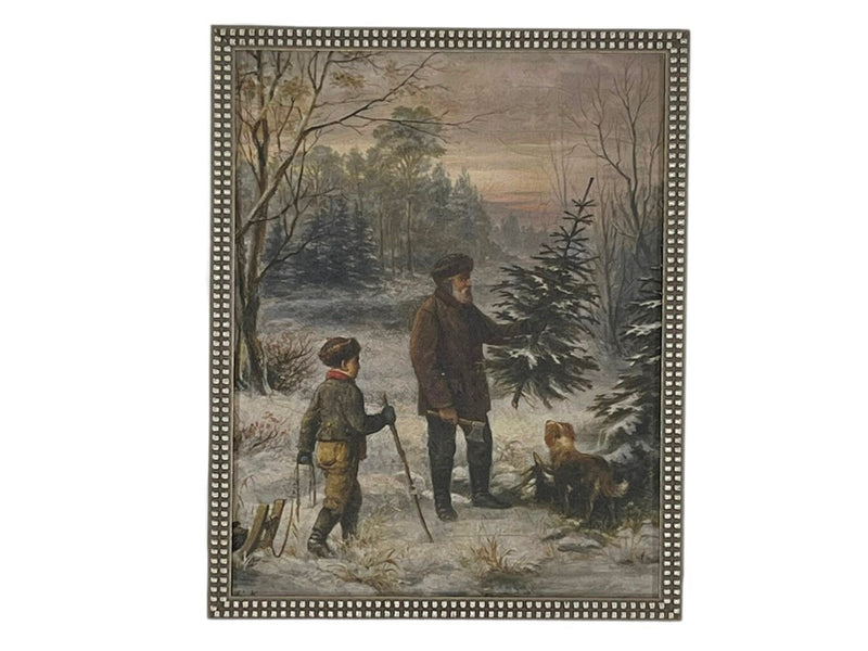 Vintage Framed Canvas Art Christmas Painting #CH-300