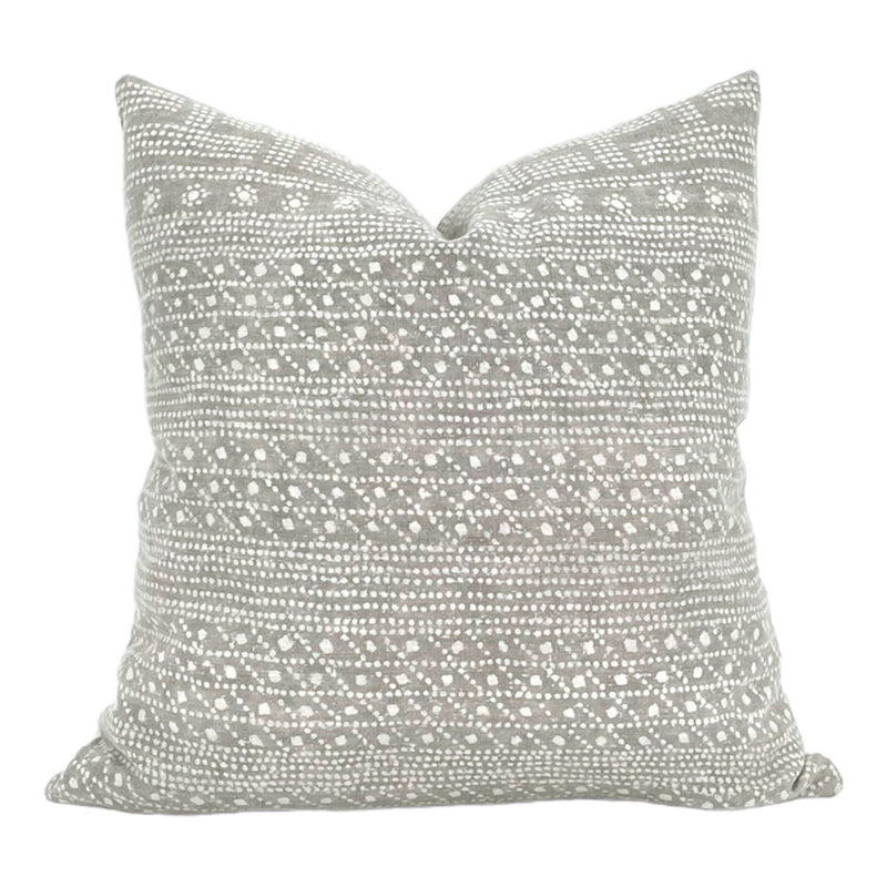 Turandot in Sterling Pillow Cover // Modern Farmhouse Decor Pillow // Light Gray Silver Washed Linen Decorative Pillow