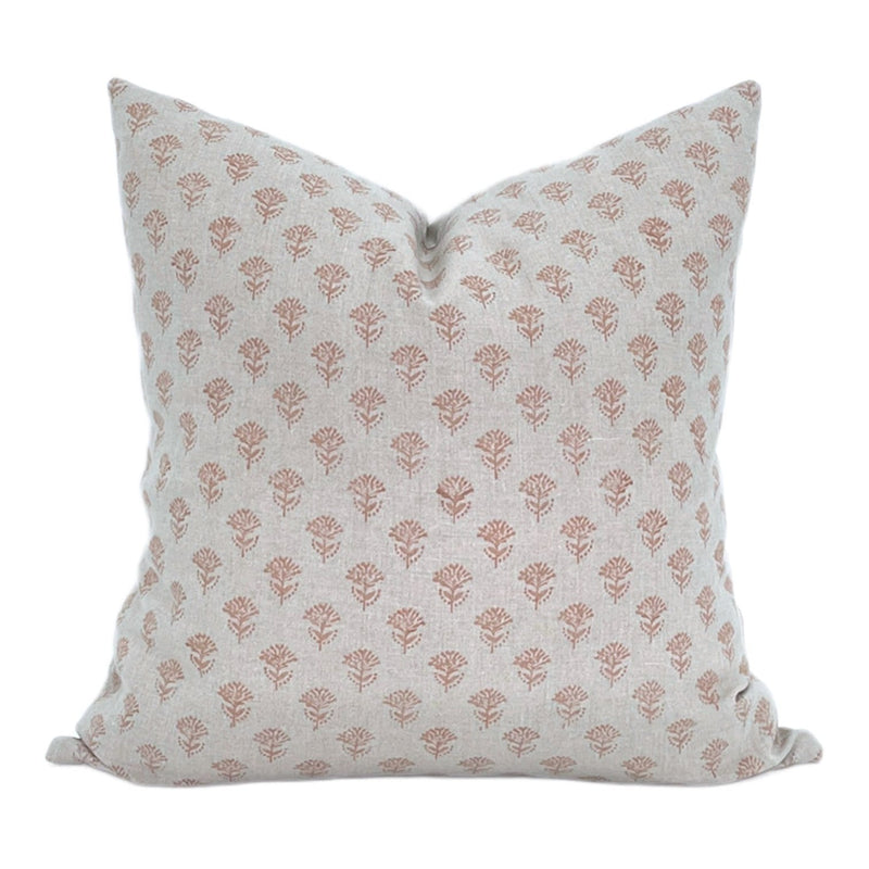 READY TO SHIP 12x24 Designer "Artesia" Naya Floral Pillow Cover // Tan Blush Pink Pillow Cover // Modern Farmhouse // Boho Pillows
