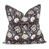 Nisa Pillow Cover in Coco // Modern Farmhouse Decor Pillow // Brown Mustard Linen Decorative Pillow // Floral Block Print