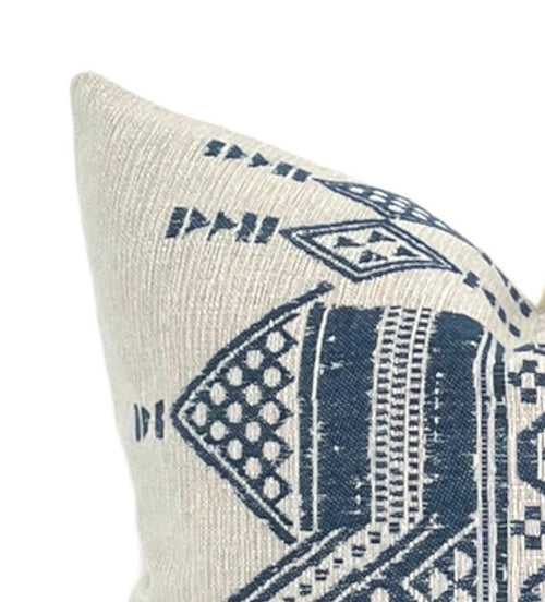 Peter Dunham OUTDOOR Pillow Cover // Mombasa Indigo on Natural // Designer Outdoor Pillow// Blue Outdoor Pillow// Sunbrella Outdoor Pillow