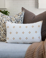 READY TO SHIP 14X22 Chiangmai Native Cotton Pillow Cover // Gold Mustard Cotton Batik Pillow  // Modern Farmhouse Pillows // Boho Tribal