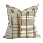 READY TO SHIP 20X20 Designer Masaru in Golden Designer Pillow // Olive green plaid Throw Pillow // Plaid PIllow // High end pillow