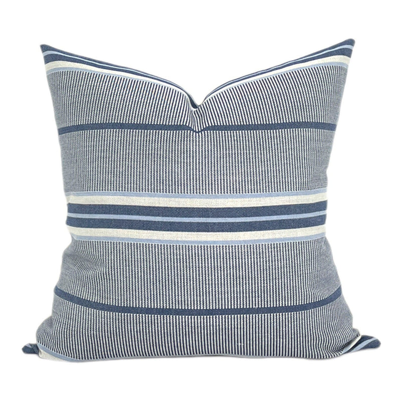 Clay McLaurin OUTDOOR Pillow Cover // Mayan in Indigo // Designer Outdoor Pillow// Blue Throw Pillows // Sunbrella Outdoor