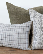Designer Windowpane in Gray Pillow Cover  // Neutral Throw Pillows // Decorative Pillows // Plaid throw pillow // Brown Black Gray Pillow