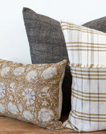 Linen + Cloth Curated Collection "Collins" // Kufri Rustic, Masaru and Nisa pillows  //  Designer Pillow Combos //  Green Mustard Pillow Set