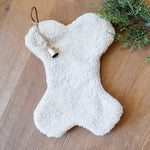 Dog Bone Sherpa Christmas Stockings  | Pet Christmas Stocking | Modern Farmhouse Christmas Stockings | Boutique High End | Neutral Stockings