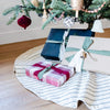 Vintage Inspired Black White Striped Christmas Tree Skirt  | Traditional Tree Skirts | Modern Farmhouse Tree Skirt | High End Boutique