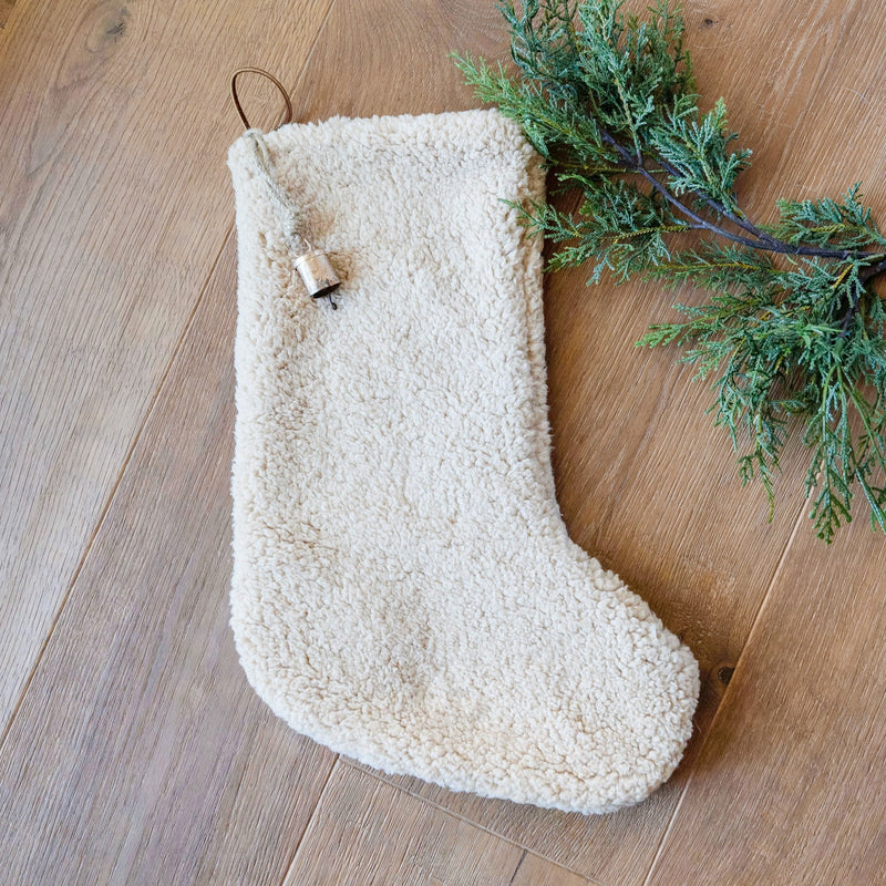 Dog Bone Sherpa Christmas Stockings  | Pet Christmas Stocking | Modern Farmhouse Christmas Stockings | Boutique High End | Neutral Stockings