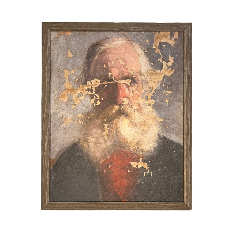 Vintage Framed Canvas Art  // Framed Vintage Print // Nautical Vintage Painting // Vintage Portrait of a Man// Old Man with Beard //#P-518