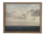 Vintage Framed Canvas Art  // Framed Vintage Print // Vintage Painting // Coastal Beach Seascape // Farmhouse print //#LAN-153