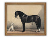 Vintage Framed Canvas Art  // Framed Vintage Print // Vintage Painting // Horse and Dog Equestrian Art // Farmhouse print //#A-124