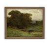 Vintage Framed Canvas Art  // Framed Vintage Print // Vintage Painting // Vintage Green Landscape // Farmhouse print //#LAN-136
