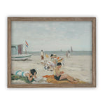 Vintage Framed Canvas Art  // Framed Vintage Print // Vintage Painting // Coastal Beach Art // Beach House print //#LAN-158
