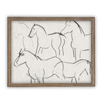 Vintage Framed Canvas Art  // Framed Vintage Print // Vintage Painting // Vintage Horse Sketch Art// Farmhouse print //#A-132