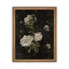 Vintage Framed Canvas Art// Framed Vintage Floral Print // Vintage White Roses Painting // Still Life Botanical / Farmhouse print //#BOT-104