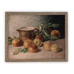 Vintage Framed Canvas Art  // Framed Vintage Print // Vintage Apples Still Life Painting // Farmhouse Kitchen Print //#ST-603