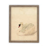 Vintage Framed Canvas Art  // Framed Vintage Print // Vintage Painting // White Swan Art // Girls Room or Nursery print //#A-101