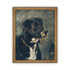 Vintage Framed Canvas Art  // Framed Vintage Print // Vintage Painting // Black and White Dog Art// Farmhouse print //#A-110